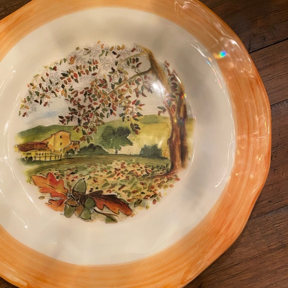 Ceramic he Tadinate 12” Dinner Plate Fall Acorns Farm Fall Leaves Made Italy EUC - Picture 10 of 11